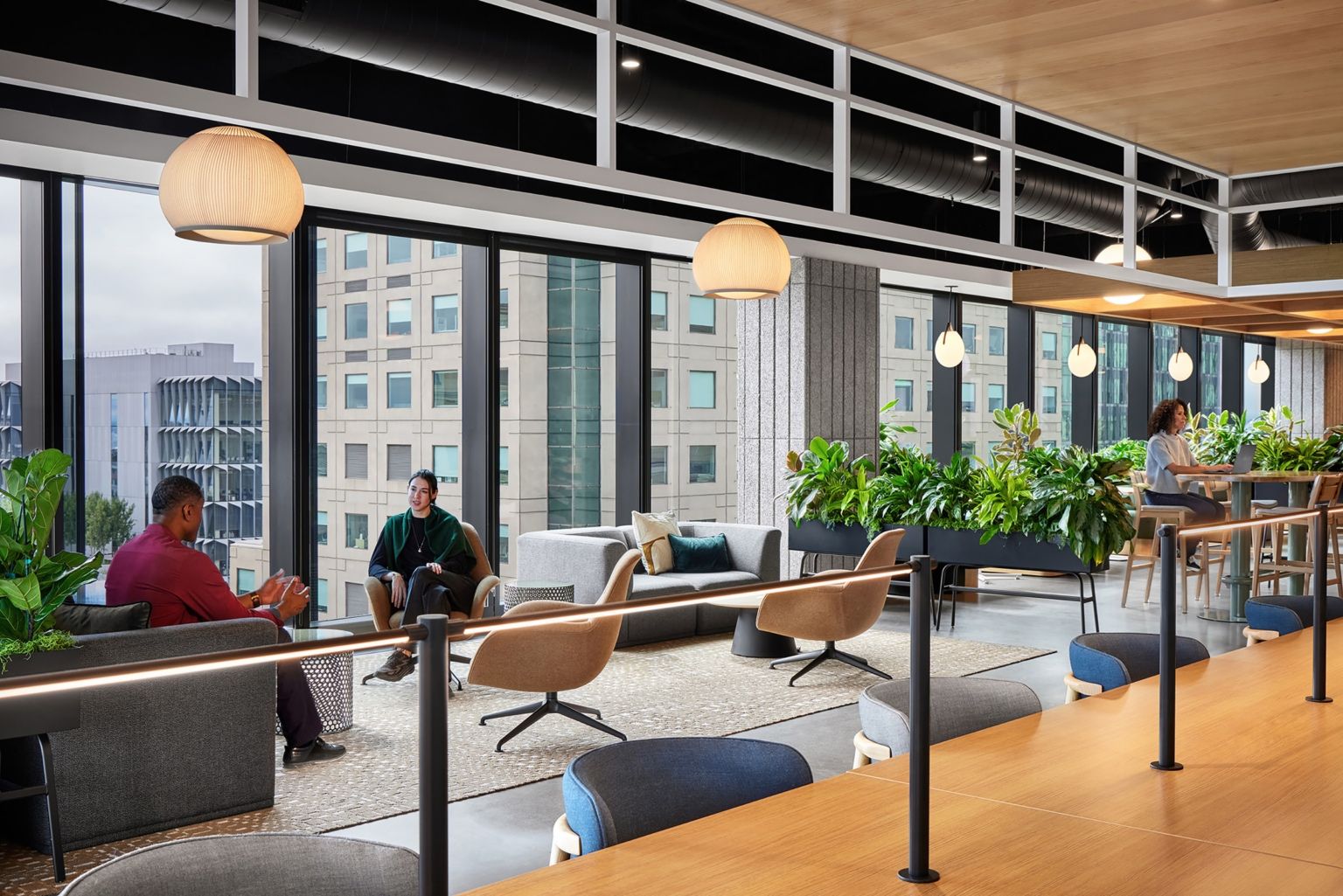 Coworking lounge in a UK flexible workspace centre